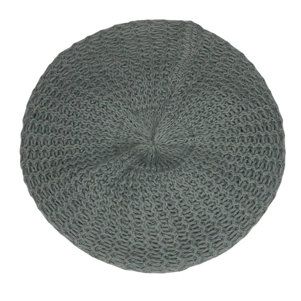 New Hat Attack Crochet Knit Gray Beret